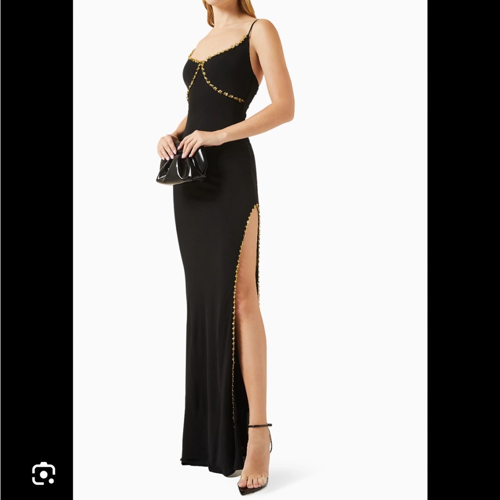 Elegant Black and Gold Women's Dress